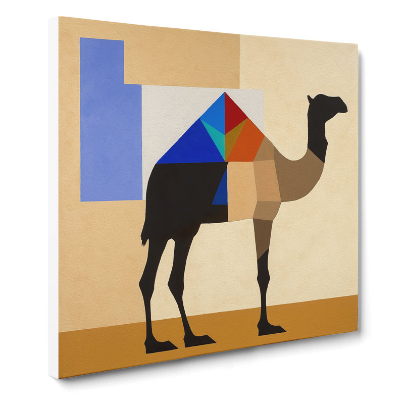 Camel Suprematism No.1 - No Frame Print, 50cm H x 50cm W x 3cm D