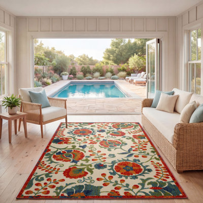 Tapis floral intérieur / extérieur Deka