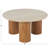Cole And Grey Wood Living Room Coffee Table With Beige Marble Top