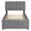 Lit plateforme tapissier simple avec lit gigogne Teddy-2126142954