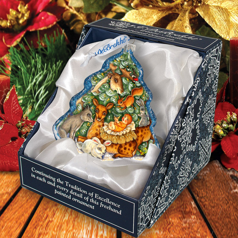 Holiday Splendor 4'' Handmade Glass Holiday Shaped Ornament