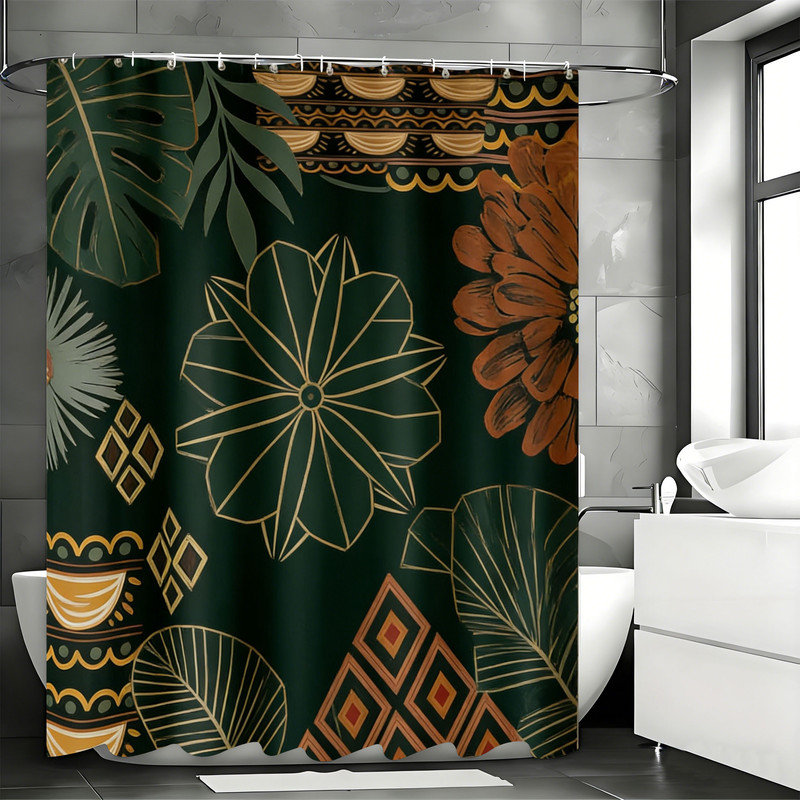Rideaux de douche avec crochets inclus, H 72 po x l 66 po