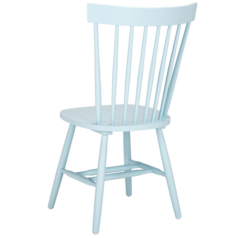 Chaise d'appoint à dossier Windsor en bois massif Matanna, Bleu pâle