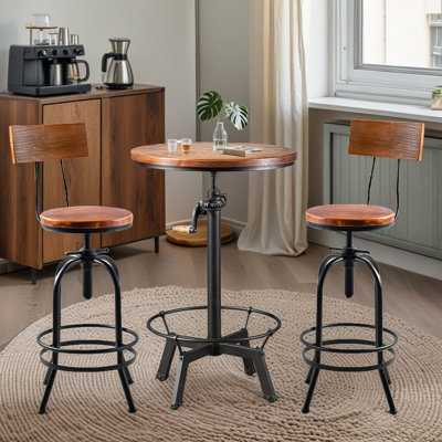 Gallien 2 - Person Pine Solid Wood Top Four Leg Dining Set