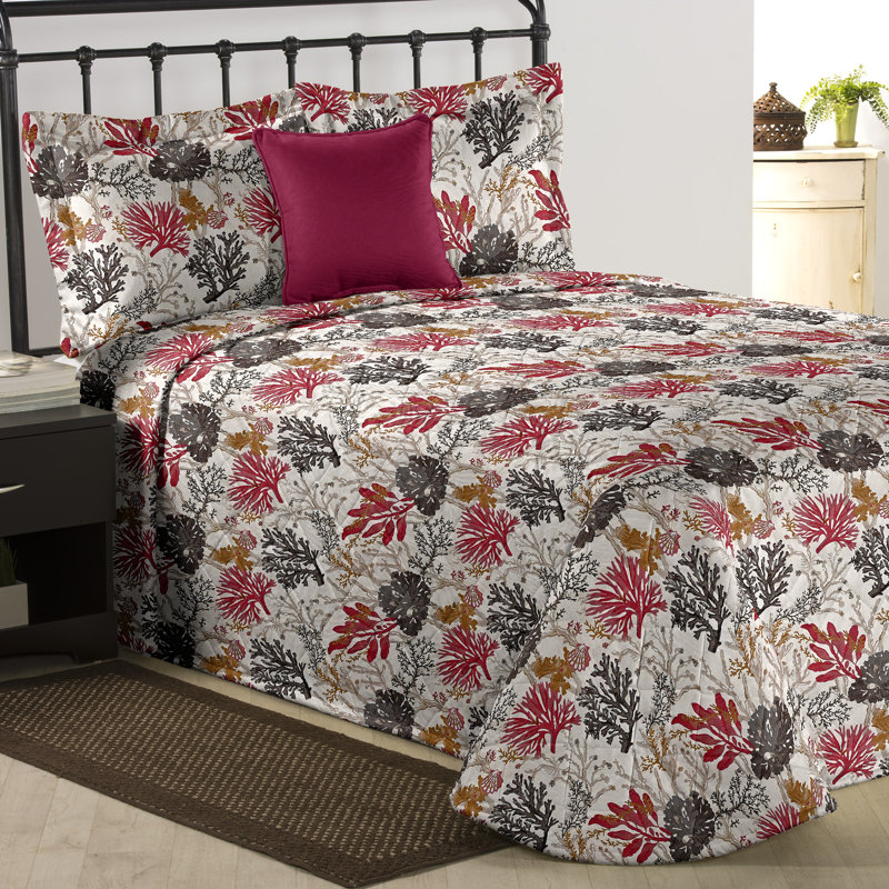 Couvre-lit en coton Coral Time, Lit double