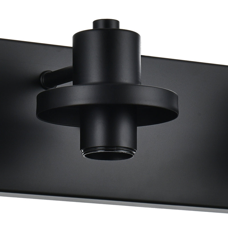 Éclairage pour meuble-lavabo noir mat 6 lumières avec abat-jour en verre transparent, applique murale industrielle à intensité variable moderne, fixation haut / bas pour miroir de salle de bain, salon, chambre à coucher