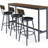 Rustic Brown Dining Table Sets, Industrial Mdf Metal, Perfect For Small Spaces