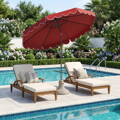 10 FT Patio Umbrella With Push Button Tilt And Crank