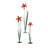  Metal Flower Sculptures 37" Tall – Recycled Iron Decorative Floral Set of 3
