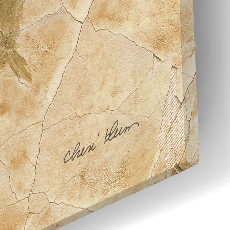 «Rose On Cracked Linen» par Cheri Blum, art mural en verre acrylique, H 24 po x l 16 po x P 0,2 po