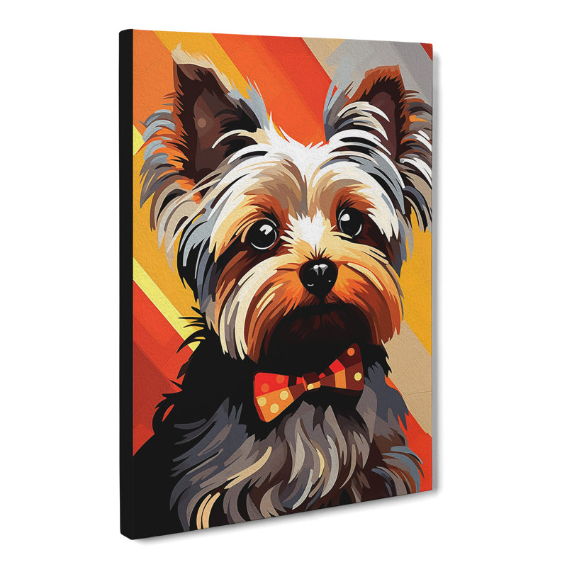 Yorkshire Terrier Constructivism - Wrapped Canvas, 60cm H x 40cm W x 3cm D