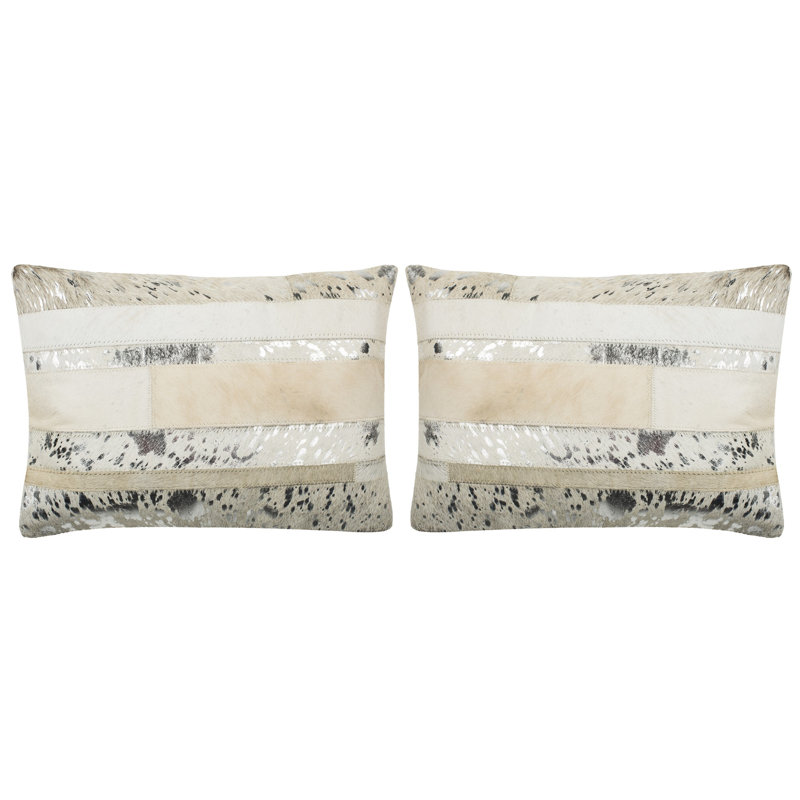 Ofelia Embroidered Feather Reversible Throw Pillow