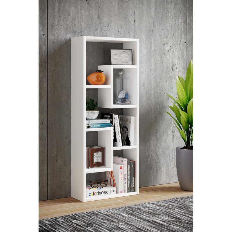 Rumelange 92.4cm H x 36cm W Geometric Bookcase, White