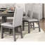 2 chaises de salle à manger 2 pièces, rembourrées beiges, structure en bois gris, garniture cloutée, rustique moderne, profondeur de 40,75 po, chaises d'une capacité de 250 lb, revêtement, structure, look moderne,