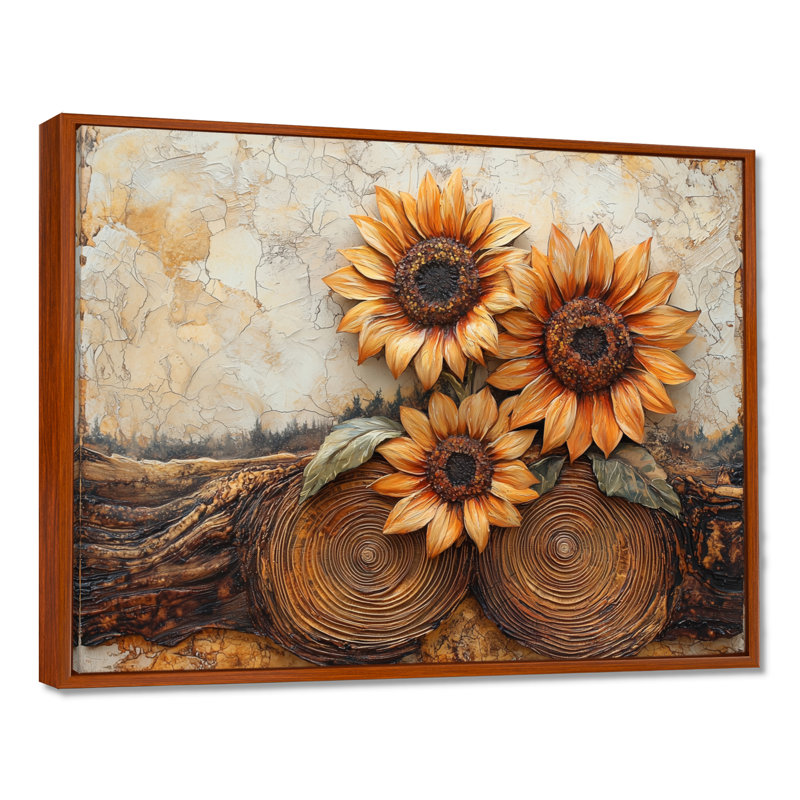 Doua - Floral Wall Art, 34" H x 44" W, Brown, Floater Framed Print
