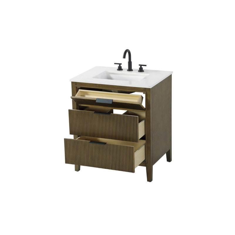Meuble-lavabo simple 30 po en chêne noisette, Noisette chêne, 30"