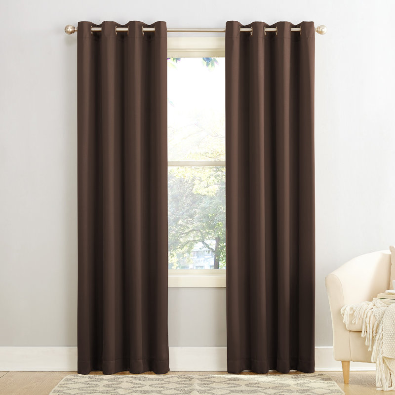 Panneau de rideau à oeillets à économie d'énergie thermique - Basics by Wayfair ™, Chocolat, l 54 po x L 63 po