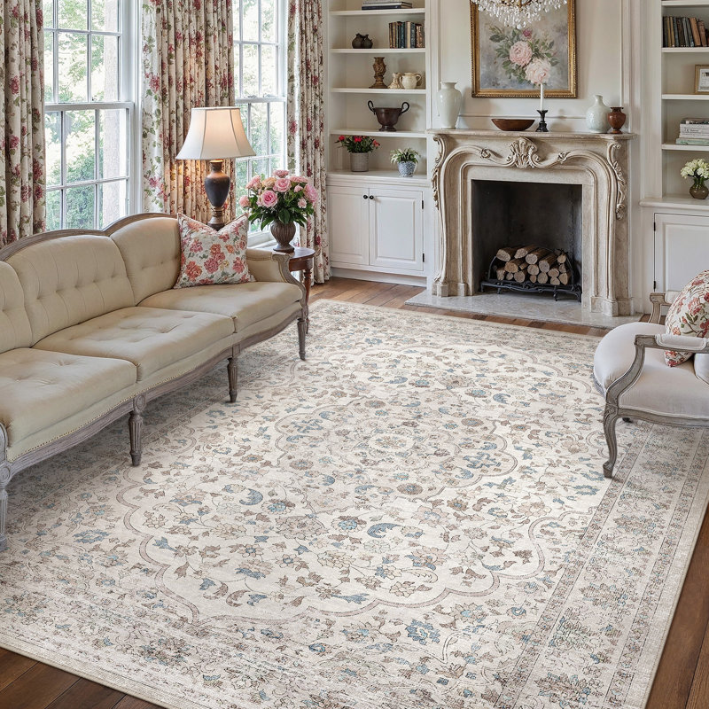 Tapis d'intérieur lavable à la machine Aurelia, Rectangulaire 8 pi x 10 pi