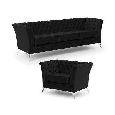 Whitby 2 Piece Velvet Chesterfield Living Room Set