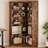 Duanna Farmhouse Bookshelf Corner Bookcase 72.8” Large Bookcase Wood Bookshelf Tall L Shaped Bookshelf 5 Tier Corner Shelf Display Rack Etagere Shelf Storage For Office Bedroom (Half Panel, Retro)-1296802917