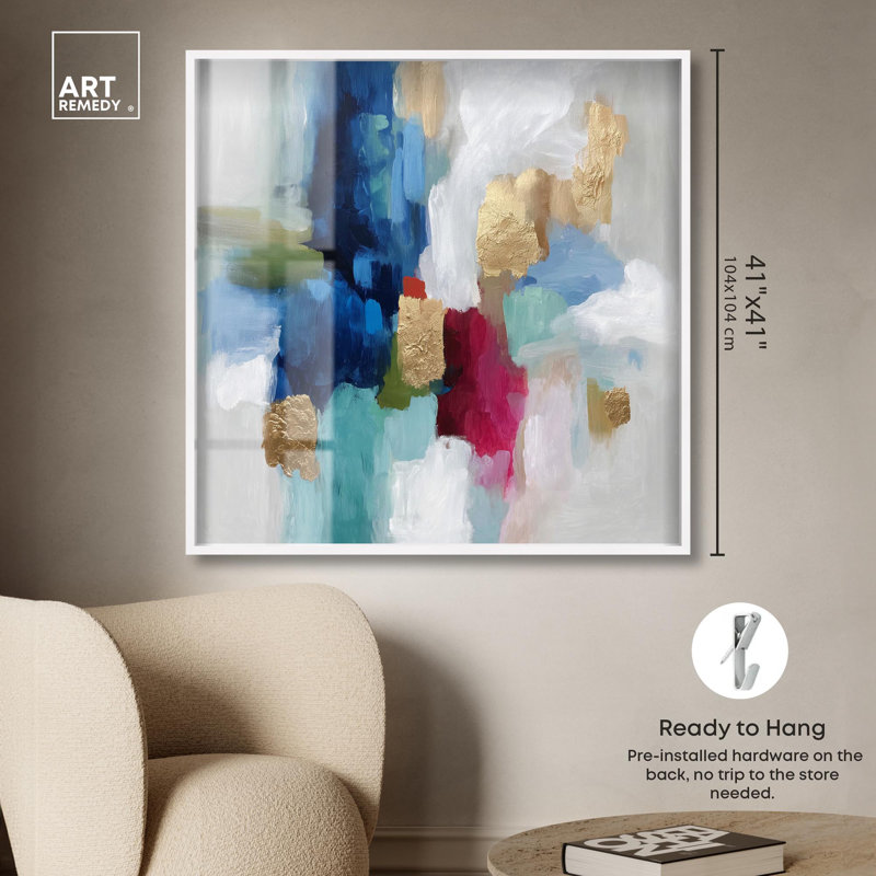 «Jewel Tones I» par Art Remedy, H 41 po x l 41 po, Blanc