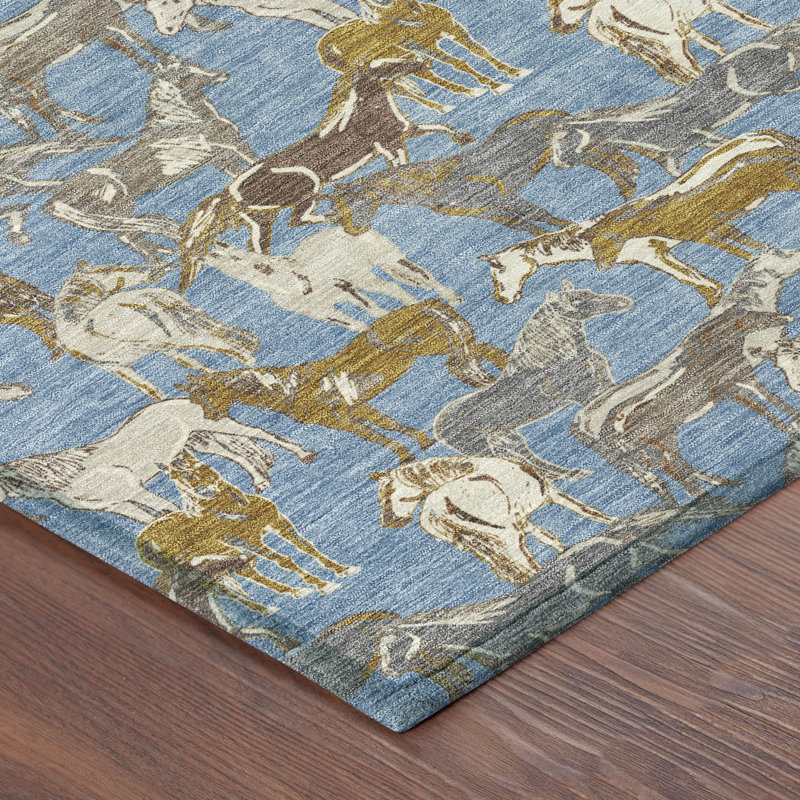 Tapis intérieur / extérieur lavable à la machine Chantille ACN2520, Denim, Rectangle 1 pi 8 po x 2 pi 6 po