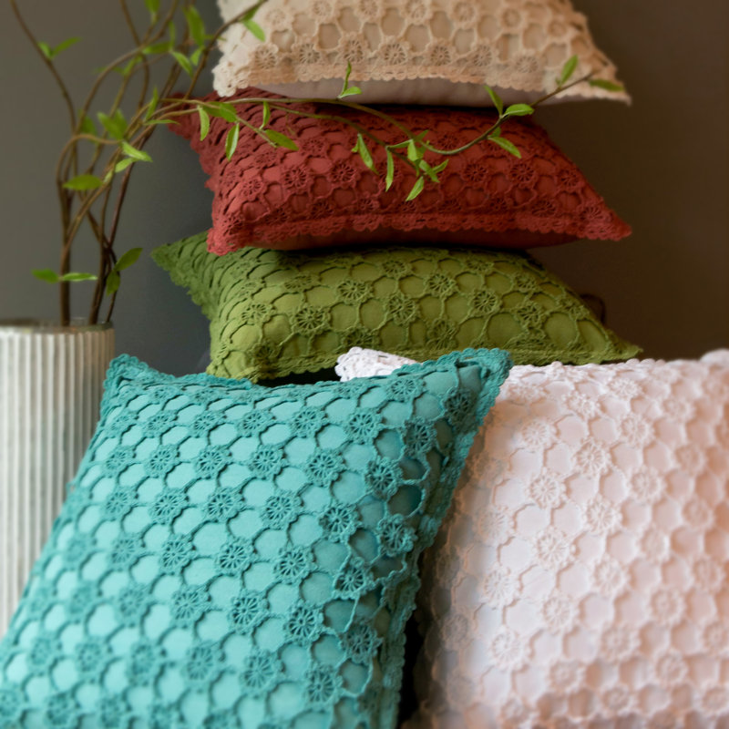Cotton Reversible Pillow Cover, White