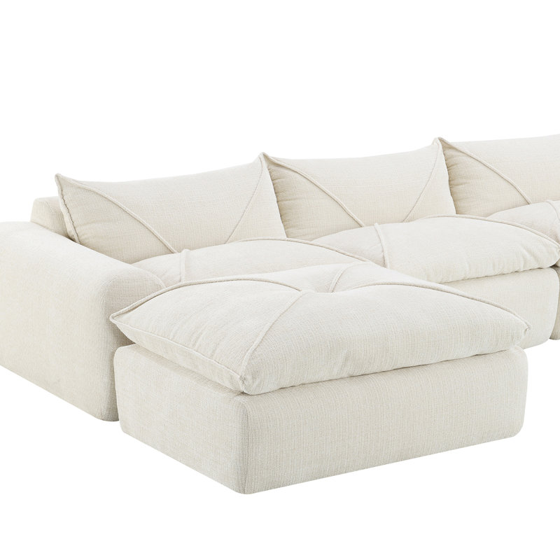 Boneless L Shaped Sectional Couch For Living Room Fully Compressed Modular Sofa