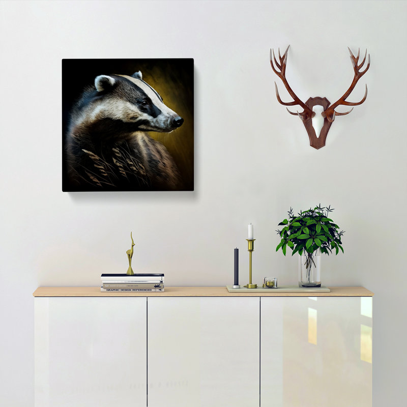 Badger Gestural - No Frame Print, 35cm H x 35cm W x 3cm D