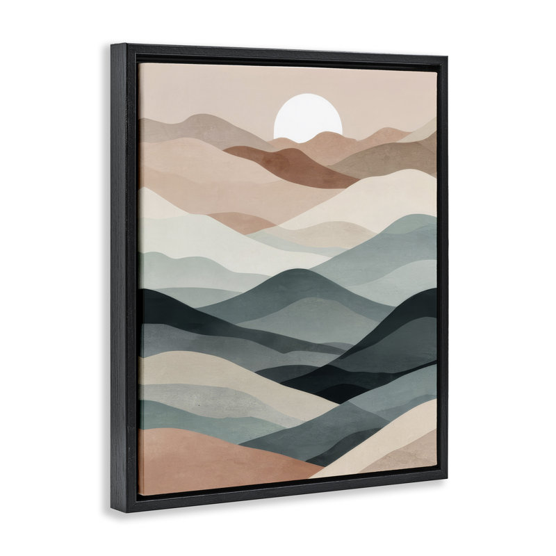 «Silent Dawn Landscape» par Denise Dundon, H 31 po x l 25 po, Cadre flottant noir de jais