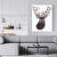 Tête de chevreuil avec fleurs - toile romantique