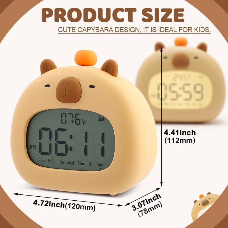 Digital Electric Alarm Tabletop Clock Brown