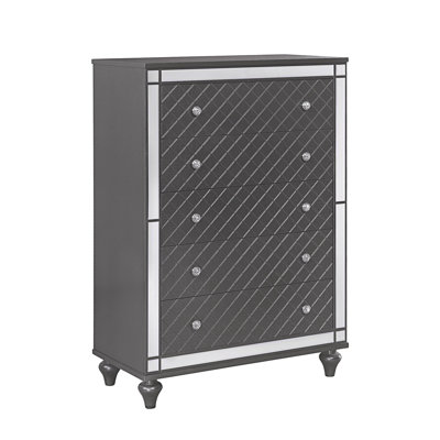 Ellada Gray LED Upholstered Panel Bedroom Set Special 3 Piece: Bed, 2 Nightstands by House of Hampton
