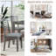 Ensemble de 4 chaises d'appoint rembourrées gris neutre, structure en bois d'hévéa pour salle à manger, style classique