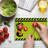Ambesonne Construction Tempered Glass Cutting Board Hook Striped Frame Yellow Black