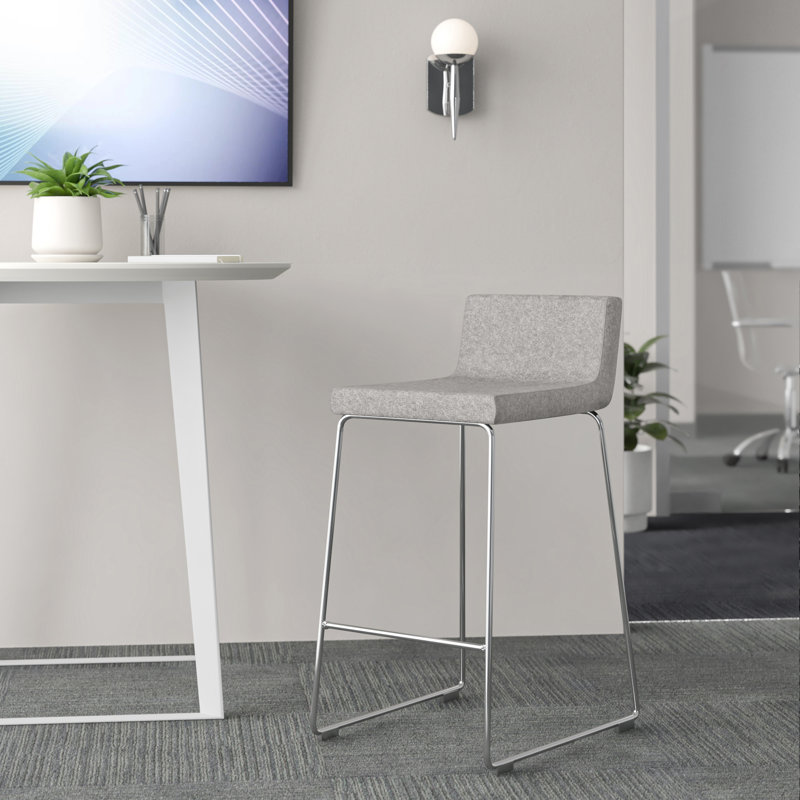 Gladwell Upholstered Counter Stool, Silver Wool, Counter Stool (25.5" Seat Height)