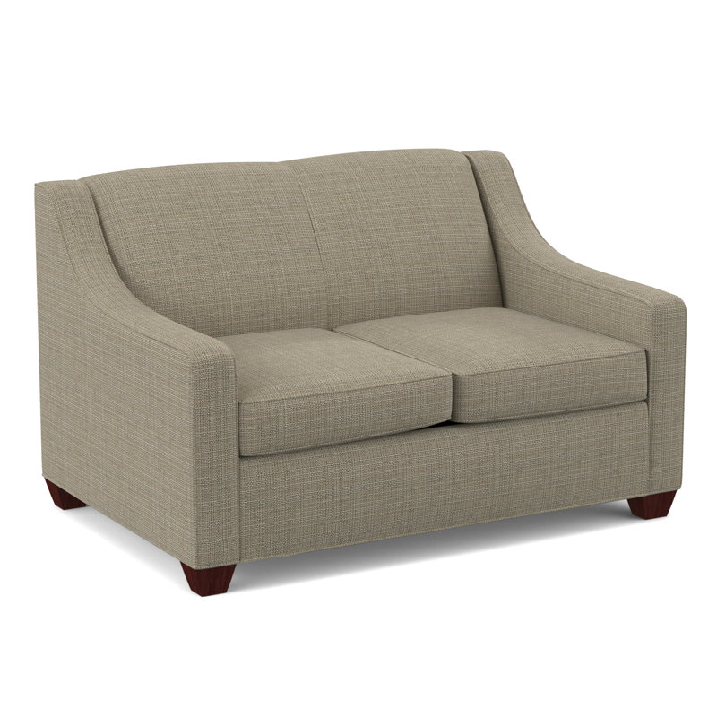 Phillips 52" Square Arm Loveseat with Reversible Cushions, Empire Mahogany, Kanji Putty