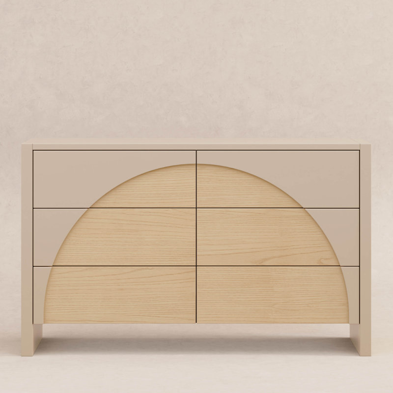 Moab 6-Drawer Assembled Dresser, Taupe/Ash