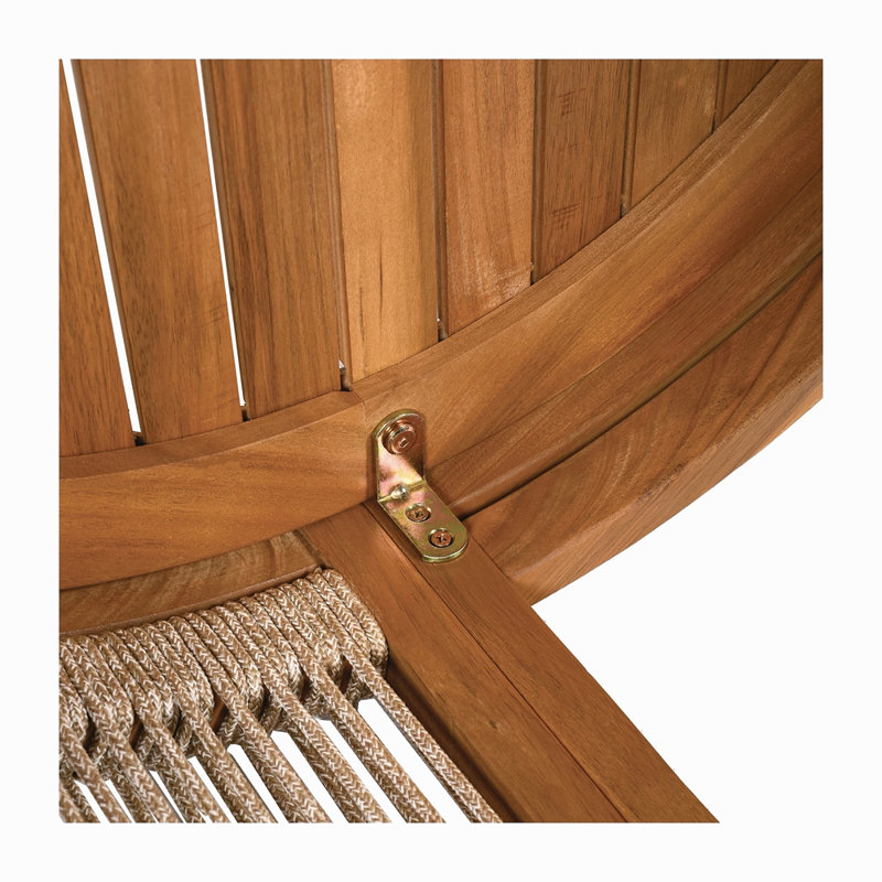 Table basse d'extérieur en bois d'acacia 27,95 po - corde bohème d'appoint tissée à la main