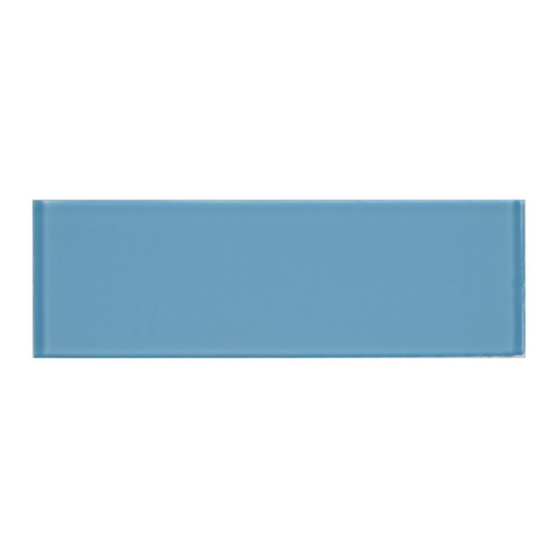 Olivian White Subway 3 in. x 6 in. Glossy Glass Mosaic Wall Tile, Royal Azure