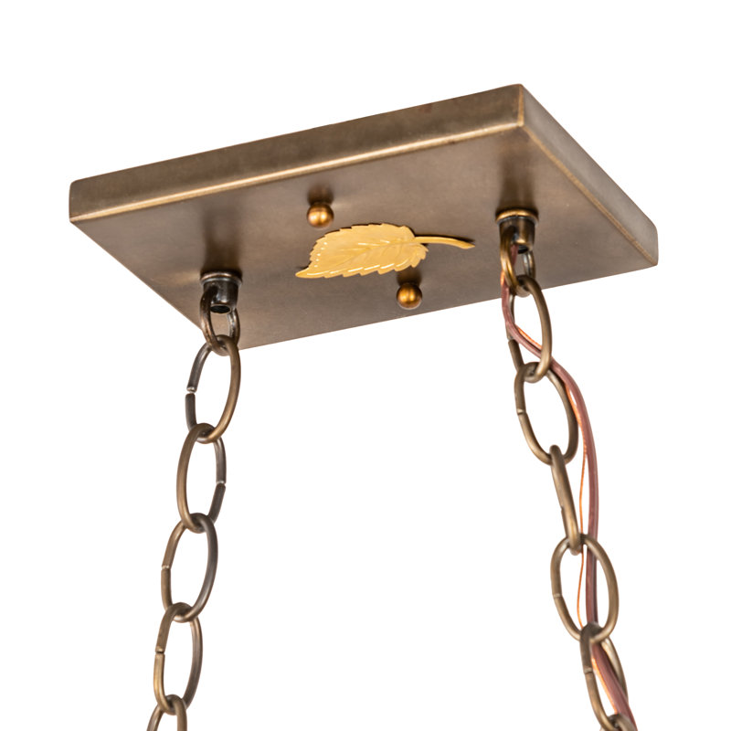 Luminaire suspendu géométrique pour table de billard 6 lumières Old Forge, Cuivre antique