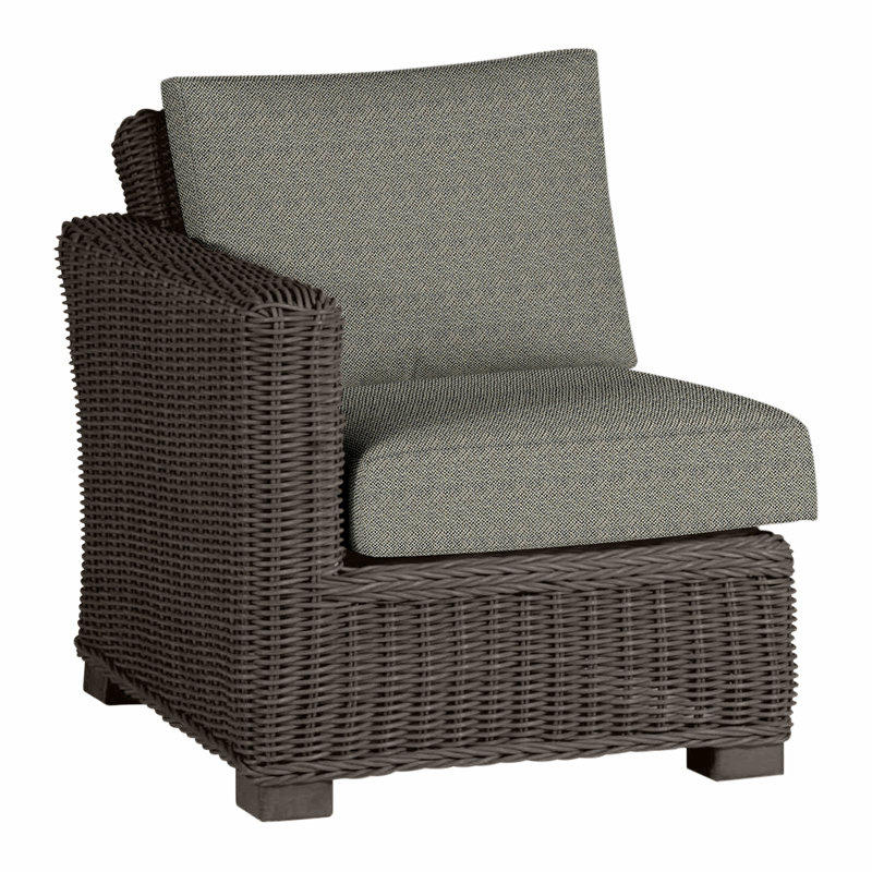 Canapé modulaire rustique tissé à gauche - Noyer noir, Pas de soudure, Noyer noir, Écorce Intermix