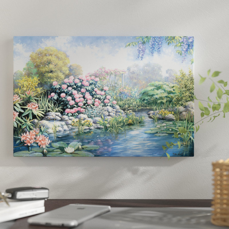 « rhododendron », impression sur toile, H 12 po x l 18 po x P 1,5 po, Toile tendue, Pas de tapis