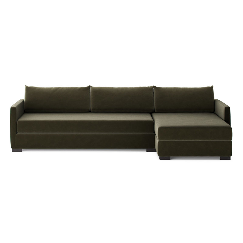 Canapé-lit Mercado 2PC RAF avec rangement, Mélange de polyester Crypton Nomad Snow, Orienté à droite