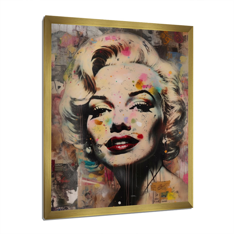 Portrait rétro de Marilyn - impression, H 40 po x l 30 po x P 1,5 po, Encadrement doré