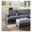 Canapé modulaire contemporain en polyfibre gris et lin