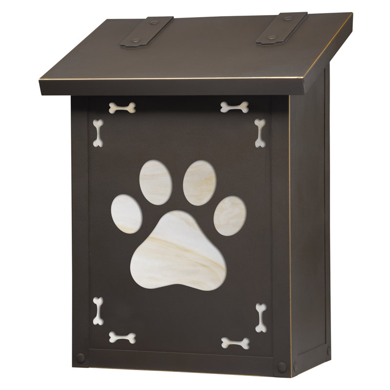 Boîte aux lettres murale Dog Paw, Bronze architectural, Or irisé