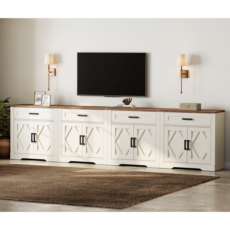 Laziza 126" W 4-in-1 TV Stand, White