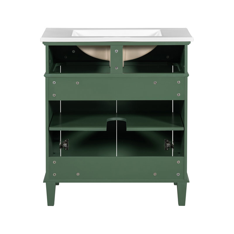 Meuble-lavabo élégant avec des caractéristiques pratiques pour les espaces modernes, Vert