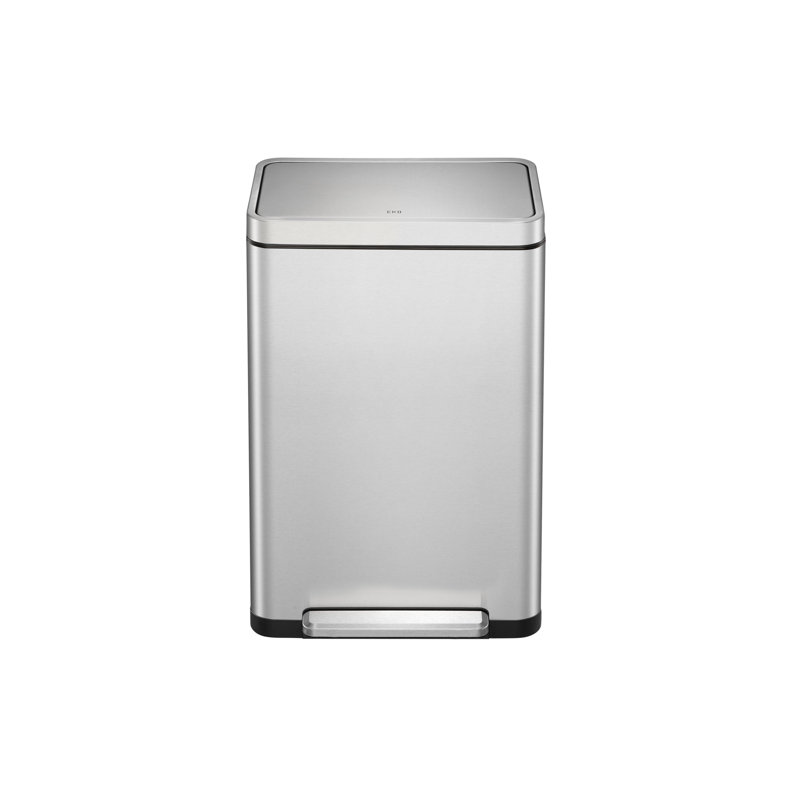 Stainless Steel Step On Kitchen Trash Can, 30L, 63.5cm H x 37cm W x 31.5cm D